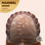 JBEXTENSION MARIBEL MONO COPPER Monofilament Handmade Wig 6X5 Full Monofilament Hand Tied Top Wig 16 Inches Copper Wave Mono Lace Wig With Anti-slip Silicone Strips Glueless Wig MARIBEL MONO COPPER【BENDY EAR TABS】