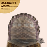 JBEXTENSION MARIBEL MONO Monofilament Handmade Wig 6X5 Full Monofilament Hand Tied Top Wig 16 Inches Caramel Wave Mono Lace Wig With Anti-slip Silicone Strips Glueless Wig MARIBEL MONO CARAMEL【BENDY EAR TABS】