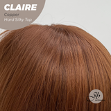 JBEXTENSION 22 Inches Scalpiana Copper 3.5X4 Hard Silky Top Natural Scalp Effect Women Wig With Bangs CLAIRE SILKY TOP COPPER