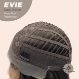 JBEXTENSION 22 Inches Dark Brown Pre-Cut Free Part Frontlace Glueless Wig EVIE DARK BROWN