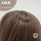 JBEXTENSION 20 Inches Scalpiana Apricot Wolf Cut 3.5X4 Hard Silky Top Natural Scalp Effect Wig With Bangs LILA APRICOT