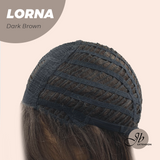 JBEXTENSION 18 Inches Dark Brown Curly Women Fashion Full Machine Wig With Bangs LORNA DARK BROWN【PLUS PERMATEASE】【BENDY EAR TABS】