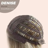 JBEXTENSION 24 Inches Blonde Wave Pre-Cut Snowflake Lace Frontlace Glueless Wig DENISE BLONDE【PERMATEASE】【BENDY EAR TABS】- M/L