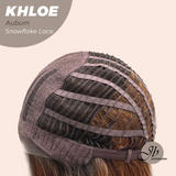 JBEXTENSION 12 Inches Bob Cut Auburn Pre-Cut Snowflake Lace Frontlace Glueless Wig KHLOE AUBURN【PERMATEASE】【BENDY EAR TABS】