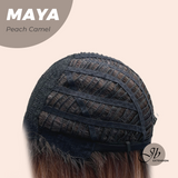 JBEXTENSION 22 Inches Peach Camel Women Fashion Full Machine Wig MAYA PEACH CAMEL【PLUS PERMATEASE】【BENDY EAR TABS】