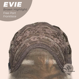 JBEXTENSION 22 Inches Brown with Blonde Highlight Pre-Cut Free Part Frontlace Glueless Wig EVIE BROWN HIGHLIGHT
