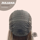 JBEXTENSION 26 Inches Wolf Cut Brown With Highlight Frontlace Glueless Wig JULIANA DARK BROWN