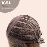 JBEXTENSION 22 Inches Apricot Pre-Cut Snowflake Lace Frontlace Glueless Wig KEL APRICOT【PERMATEASE】【BENDY EAR TABS】- M/L