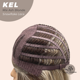 JBEXTENSION 22 Inches Mix Ash Blonde Pre-Cut Snowflake Lace Frontlace Glueless Wig KEL MIX ASH BLONDE【PERMATEASE】【BENDY EAR TABS】- M/L
