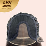JBEXTENSION LYN MONO Partial Monofilament Wig 17 Inches Natural Black Partial Mono Lace Glueless Wig Lyn Mono【BENDY EAR TABS】