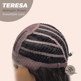 JBEXTENSION 18 Inches Midnight Brown( Black/Brown) Pre-Cut Snowflake Lace Frontlace Glueless Wig TERESA MIDNIGHT BROWN【PERMATEASE】【BENDY EAR TABS】
