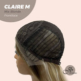 JBEXTENSION Peluca de encaje frontal precortada rubia mezcla de ondas corporales de 22 pulgadas CLAIRE M BLONDE