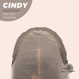 JBEXTENSION 20 Inches Dark Brown Curly Pre-Cut 9X6 U Lace Free Part Frontlace Glueless Wig CINDY DARK BROWN