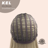 JBEXTENSION 22 Inches Mix Blonde Pre-Cut Snowflake Lace Frontlace Glueless Wig KEL MIX BLONDE【PERMATEASE】【BENDY EAR TABS】- M/L