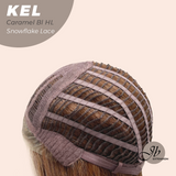 JBEXTENSION 22 Inches Caramel Blonde Highlight Pre-Cut Snowflake Lace Frontlace Glueless Wig KEL CARAMEL BLONDE HIGHLIGHT【PERMATEASE】【BENDY EAR TABS】