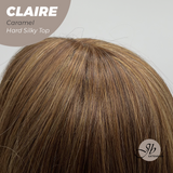 JBEXTENSION 22 Inches Scalpiana Caramel 3.5X4 Hard Silky Top Natural Scalp Effect Women Wig With Bangs CLAIRE SILKY TOP CARAMEL