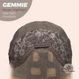JBEXTENSION 20 Inches Brown Highlight Pre-Cut Free Part Frontlace Glueless Wig GEMMIE BROWN HIGHLIGHT