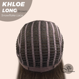 JBEXTENSION 18 Inches Brown Pre-Cut Snowflake Lace Frontlace Glueless Wig KHLOE LONG BROWN【PERMATEASE】【BENDY EAR TABS】