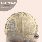 JBEXTENSION 10 Inches Oyster Gray Pre-Cut Side Part Snowflake Lace Frontlace Glueless Wig MICHELLE OYSTER GRAY【BENDY EAR TABS】