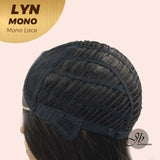 JBEXTENSION LYN MONO Partial Monofilament Wig 17 Inches Natural Black Partial Mono Lace Glueless Wig Lyn Mono【BENDY EAR TABS】