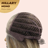 Nichole's Selection - HILLARY MONO Monofilament Handmade Wig 6X5 Full Monofilament Hand Tied Top Wig 16 Inches Blonde With Dark Root Straight Mono Lace Wig With Anti-slip Silicone Strips Glueless Wig Hillary Mono【BENDY EAR TABS】