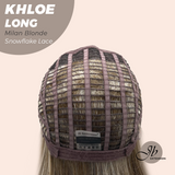 JBEXTENSION 18 Inches Milan Blonde Pre-Cut Snowflake Lace Frontlace Glueless Wig KHLOE LONG MILAN BLONDE【PERMATEASE】【BENDY EAR TABS】- M/L