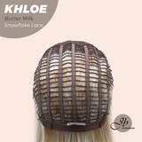JBEXTENSION 12 Inches Bob Cut Butter Milk Pre-Cut Snowflake Lace Frontlace Glueless Wig KHLOE BUTTER MILK【PERMATEASE】【BENDY EAR TABS】- M/L