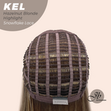 JBEXTENSION 22 Inches Hazelnut Blonde Highlight Pre-Cut Snowflake Lace Frontlace Glueless Wig KEL HAZELNUT【PERMATEASE】【BENDY EAR TABS】