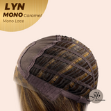 JBEXTENSION LYN MONO Partial Monofilament Wig 17 Inches Caramel Partial Mono Lace Glueless Wig LYN MONO CARAMEL【BENDY EAR TABS】