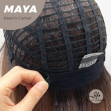 JBEXTENSION 22 Inches Peach Camel Women Fashion Full Machine Wig MAYA PEACH CAMEL【PLUS PERMATEASE】【BENDY EAR TABS】