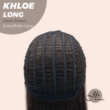 JBEXTENSION 18 Inches Dark Brown Pre-Cut Snowflake Lace Frontlace Glueless Wig KHLOE LONG DARK BROWN【PERMATEASE】【BENDY EAR TABS】