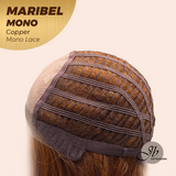 JBEXTENSION MARIBEL MONO COPPER Monofilament Handmade Wig 6X5 Full Monofilament Hand Tied Top Wig 16 Inches Copper Wave Mono Lace Wig With Anti-slip Silicone Strips Glueless Wig MARIBEL MONO COPPER【BENDY EAR TABS】