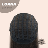 JBEXTENSION 18 Inches Dark Brown Curly Women Fashion Full Machine Wig With Bangs LORNA DARK BROWN【PLUS PERMATEASE】【BENDY EAR TABS】