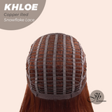 JBEXTENSION 12 Inches Bob Cut Copper Red Pre-Cut Snowflake Lace Frontlace Glueless Wig KHLOE COPPER RED【PERMATEASE】【BENDY EAR TABS】