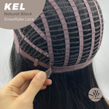 Nichole's Selection - 22 Inches Natural Black Pre-Cut Snowflake Lace Frontlace Glueless Wig KEL NATURAL BLACK【PERMATEASE】【BENDY EAR TABS】
