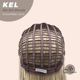 JBEXTENSION 22 Inches Mix Ash Blonde Pre-Cut Snowflake Lace Frontlace Glueless Wig KEL MIX ASH BLONDE【PERMATEASE】【BENDY EAR TABS】- M/L