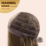JBEXTENSION MARIBEL MONO Monofilament Handmade Wig 6X5 Full Monofilament Hand Tied Top Wig 16 Inches Caramel Wave Mono Lace Wig With Anti-slip Silicone Strips Glueless Wig MARIBEL MONO CARAMEL【BENDY EAR TABS】