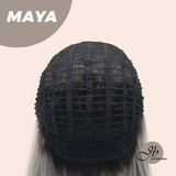 JBEXTENSION 22 Inches Grey Silver with Dark Root Women Fashion Full Machine Wig MAYA【PLUS PERMATEASE】【BENDY EAR TABS】