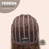 JBEXTENSION 18 Inches Mocha Brown Pre-Cut Snowflake Lace Frontlace Glueless Wig TERESA MOCHA BROWN【PERMATEASE】【BENDY EAR TABS】