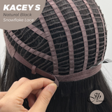 JBEXTENSION 20 Inches Natural Black Pre-Cut Snowflake Lace Frontlace Glueless Wig KACEY S NATURAL BLACK【PERMATEASE】【BENDY EAR TABS】- M/L