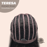 JBEXTENSION 18 Inches Midnight Brown( Black/Brown) Pre-Cut Snowflake Lace Frontlace Glueless Wig TERESA MIDNIGHT BROWN【PERMATEASE】【BENDY EAR TABS】