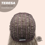 JBEXTENSION 18 Inches Cream Blonde Pre-Cut Snowflake Lace Frontlace Glueless Wig TERESA CREAM BLONDE【PERMATEASE】【BENDY EAR TABS】