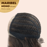 JBEXTENSION MARIBEL MONO Monofilament Handmade Wig 6X5 Full Monofilament Hand Tied Top Wig 16 Inches Brown Wave Mono Lace Wig With Anti-slip Silicone Strips Glueless Wig MARIBEL MONO BROWN【BENDY EAR TABS】
