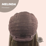 Nichole's Selection - 18 Inches Brown With Highlight Pre-Cut Frontlace Glueless Side Part Wig MELINDA