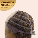 JBEXTENSION VERONICA MONO Monofilament Handmade Wig 6X5 Full Monofilament Hand Tied Top Wig 12 Inches Caramel Wave Mono Lace Wig With Anti-slip Silicone Strips Glueless Wig VERONICA MONO CARAMEL【BENDY EAR TABS】