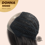 JBEXTENSION DONNA MONO Monofilament Handmade Wig 6X5 Full Monofilament Hand Tied Top Wig 18 Inches Dark Brown Wave Mono Lace Wig With Anti-slip Silicone Strips Glueless Wig DONNA MONO【BENDY EAR TABS】
