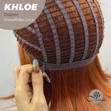 HOT OF SEASON - 12 Inches Bob Cut Copper Pre-Cut Snowflake Lace Frontlace Glueless Wig KHLOE COPPER【PERMATEASE】【BENDY EAR TABS】