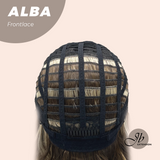 HOT OF SEASON - 12 Inches Wave Dark Brown with Blonde Highlight with Dark Root Pre-Cut Frontlace Glueless Wig ALBA