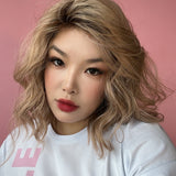 JBEXTENSION 14 Inches Ash Strawberry Blonde Women Fashion Full Machine Wig PAMELA【PLUS PERMATEASE】【BENDY EAR TABS】