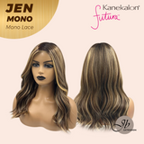 HOT OF SEASON -JBEXTENSION JEN MONO Monofilament Handmade Wig 6X5 Full Monofilament Hand Tied Top Wig 18 Inches Hazelnut Blonde Highlight Mono Lace Wig With Anti-slip Silicone Strips Glueless Wig JEN MONO【BENDY EAR TABS】